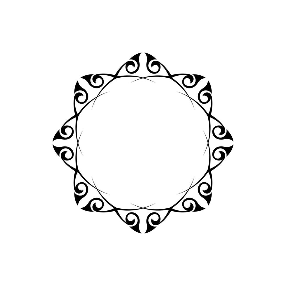 mandala indio en blanco y negro. logotipo en blanco y negro. elementos de diseño de tejido. vector de logotipos de yoga.