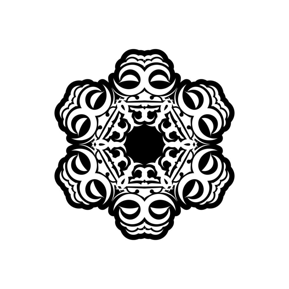 A black and white design with a circular pattern vector