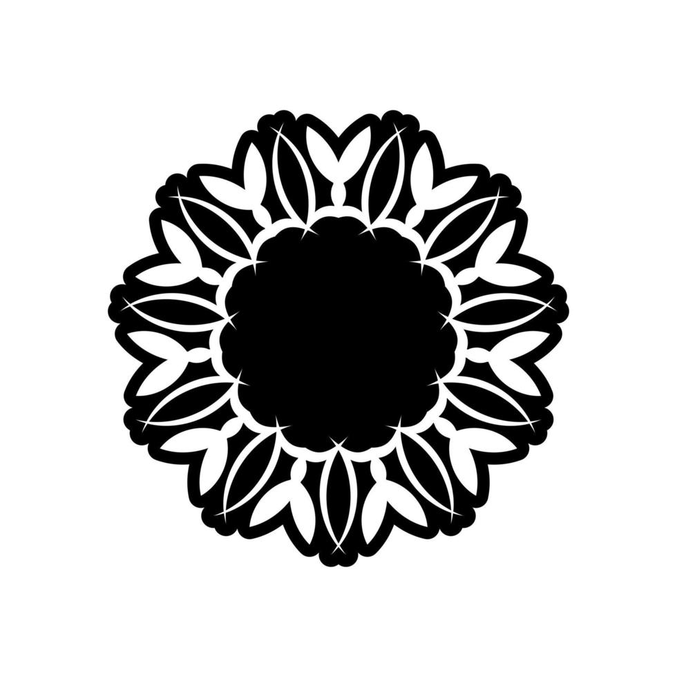 Indian mandala logo. black and white logo. Oriental vector, Patterns of ...