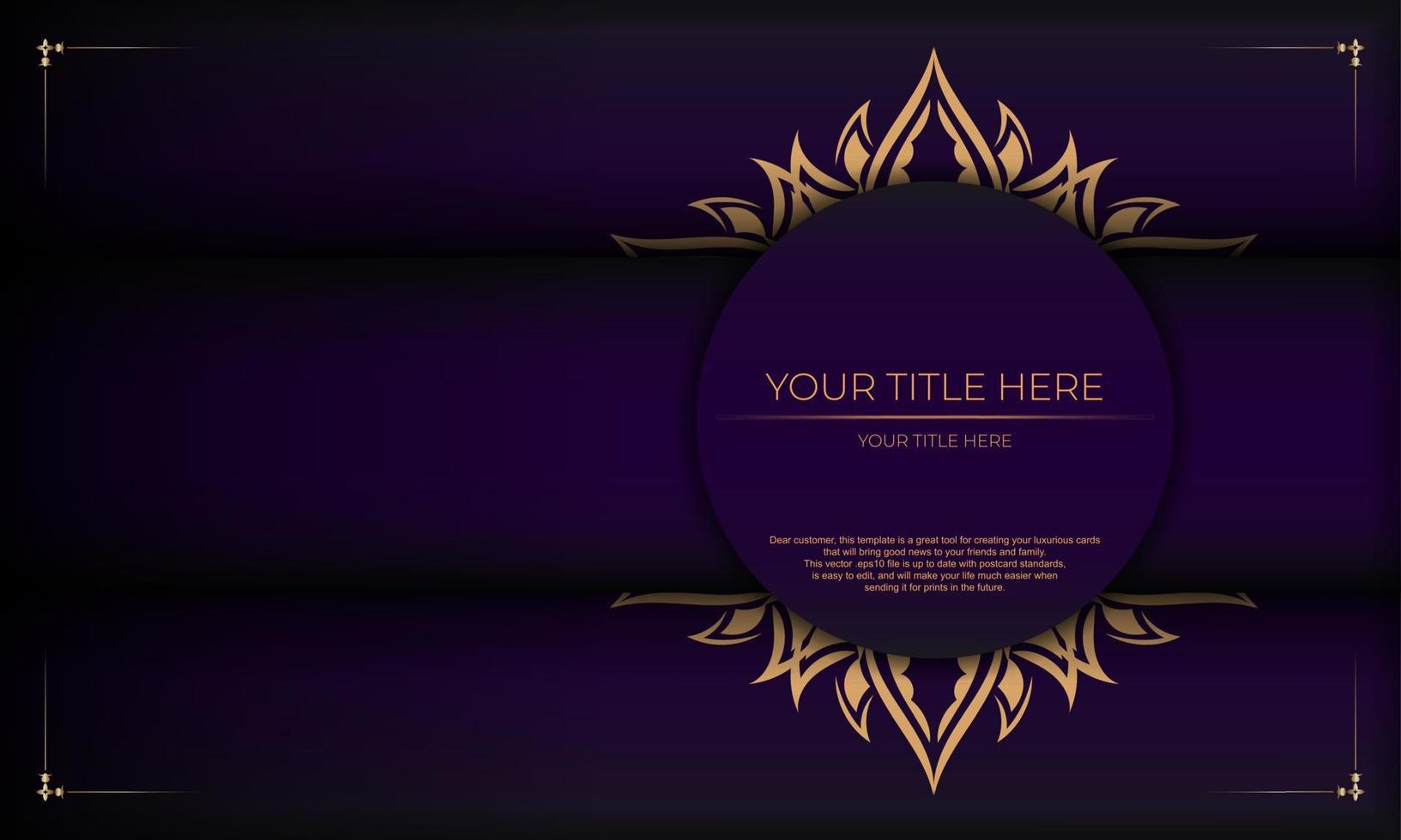 Purple luxury background with abstract ornament. Elegant and classic vector elements ready for print and typography.