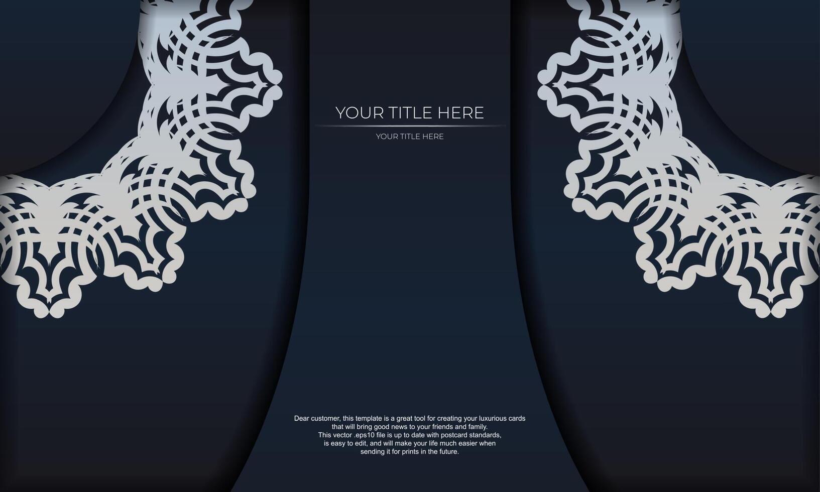 Dark blue luxury background with Indian ornaments. Elegant and classic vector elements ready for print and typography.