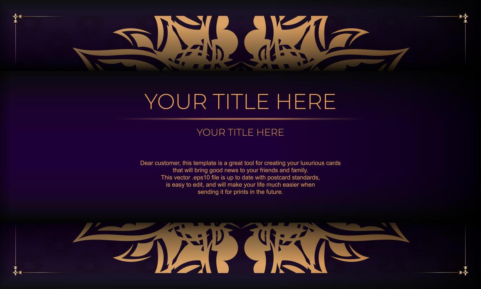 Purple luxury background with abstract ornament. Elegant and classic elements with space for your text. vector