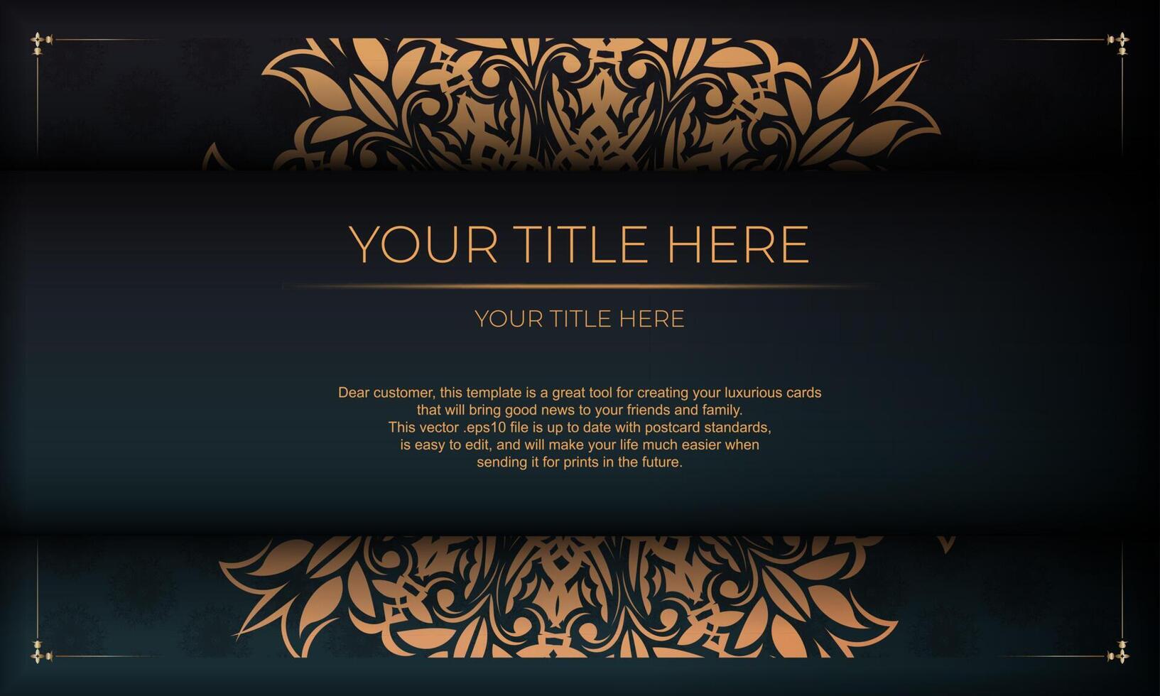 A black and gold background with a floral pattern vector