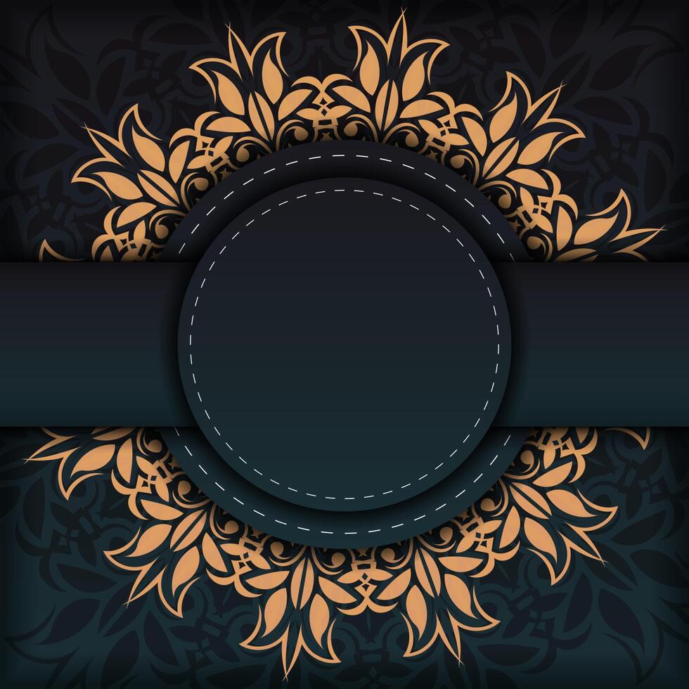 Dark green invitation card template with white Indian ornaments. Elegant and classic elements ready for print and typography. illustration. vector