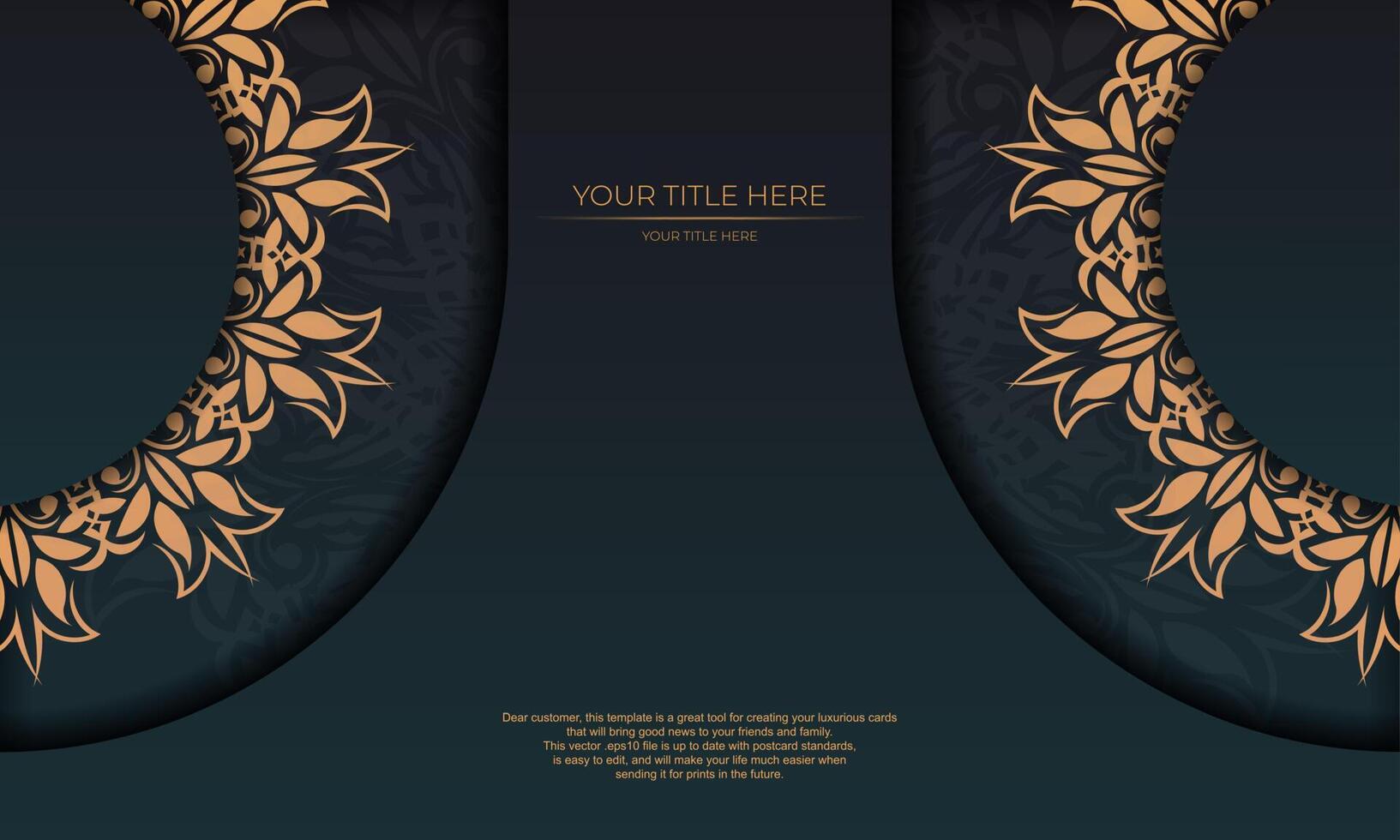 Dark green luxury background with Indian mandala ornament. Elegant and classic vector