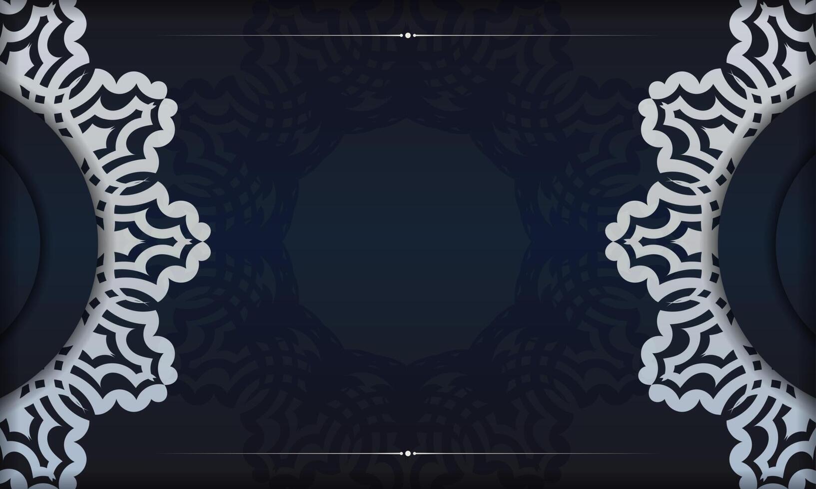 Dark blue luxury background with abstract ornament. Elegant and classic vector elements with space for your text.