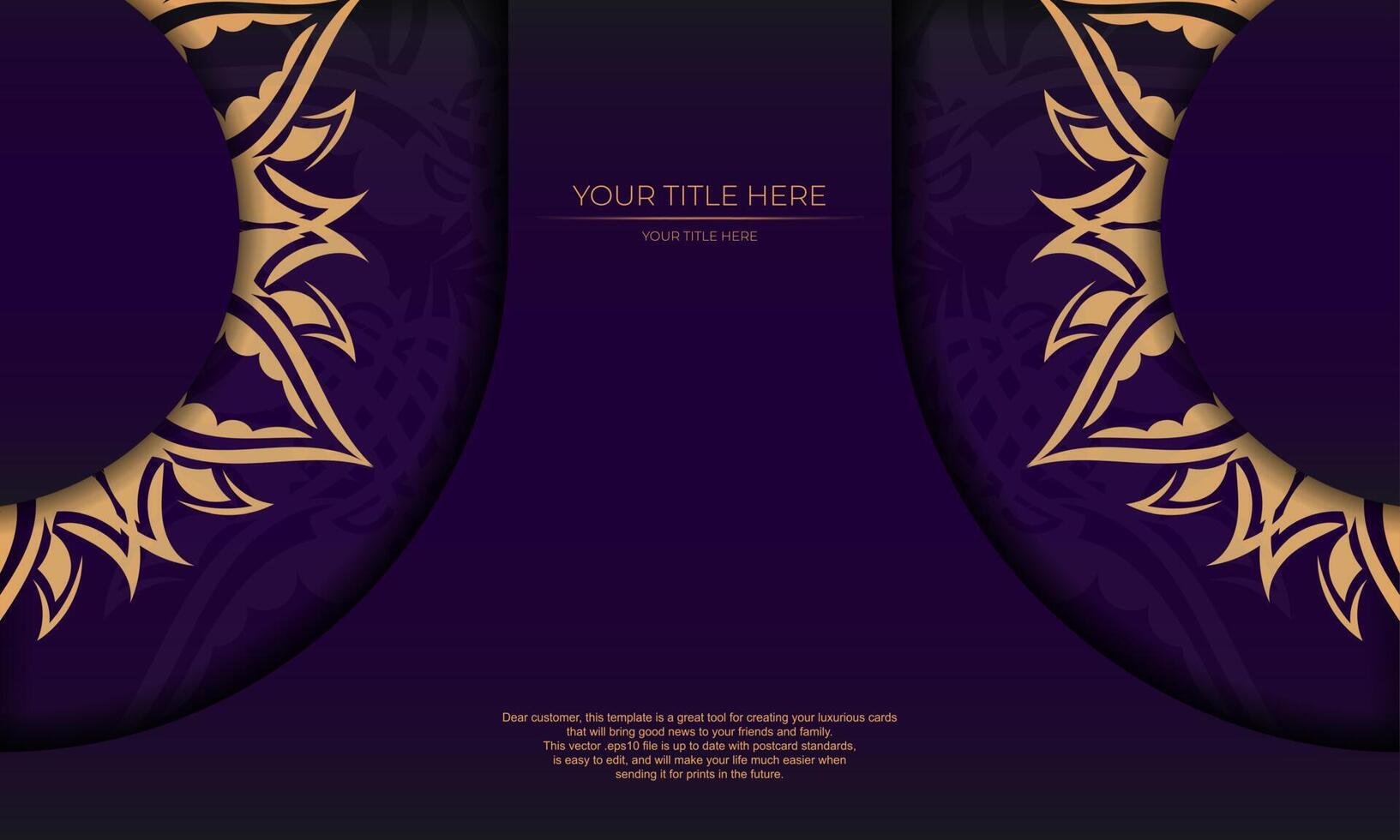 Purple luxury background with abstract ornament. Elegant and classic elements ready for print and typography. vector