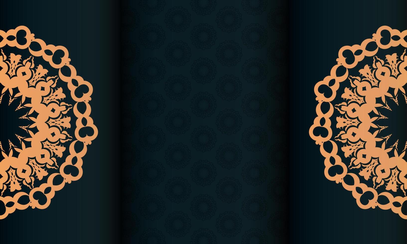 Dark green luxury background with abstract ornament. Elegant and classic elements. vector