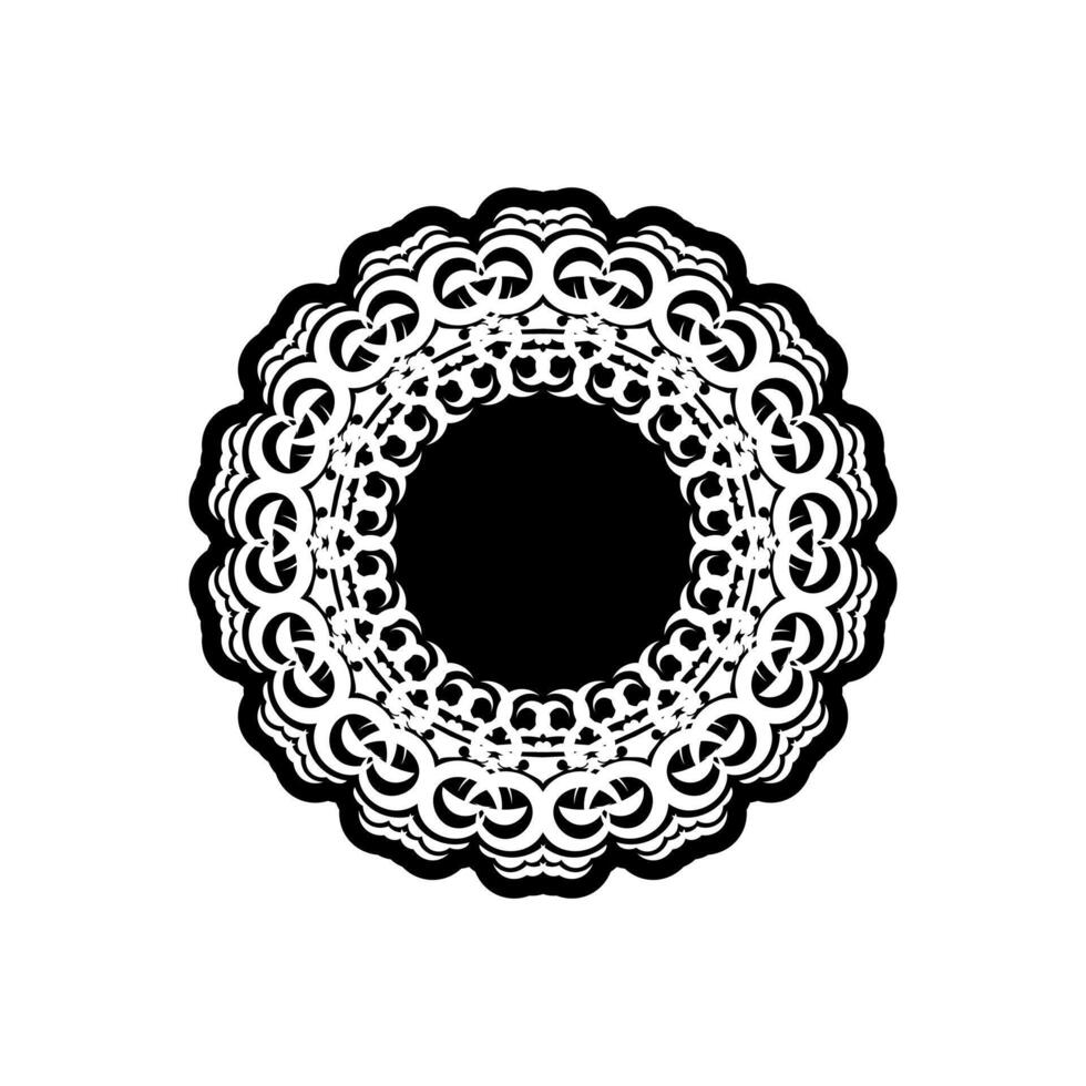 A black and white circular design with a circular pattern vector