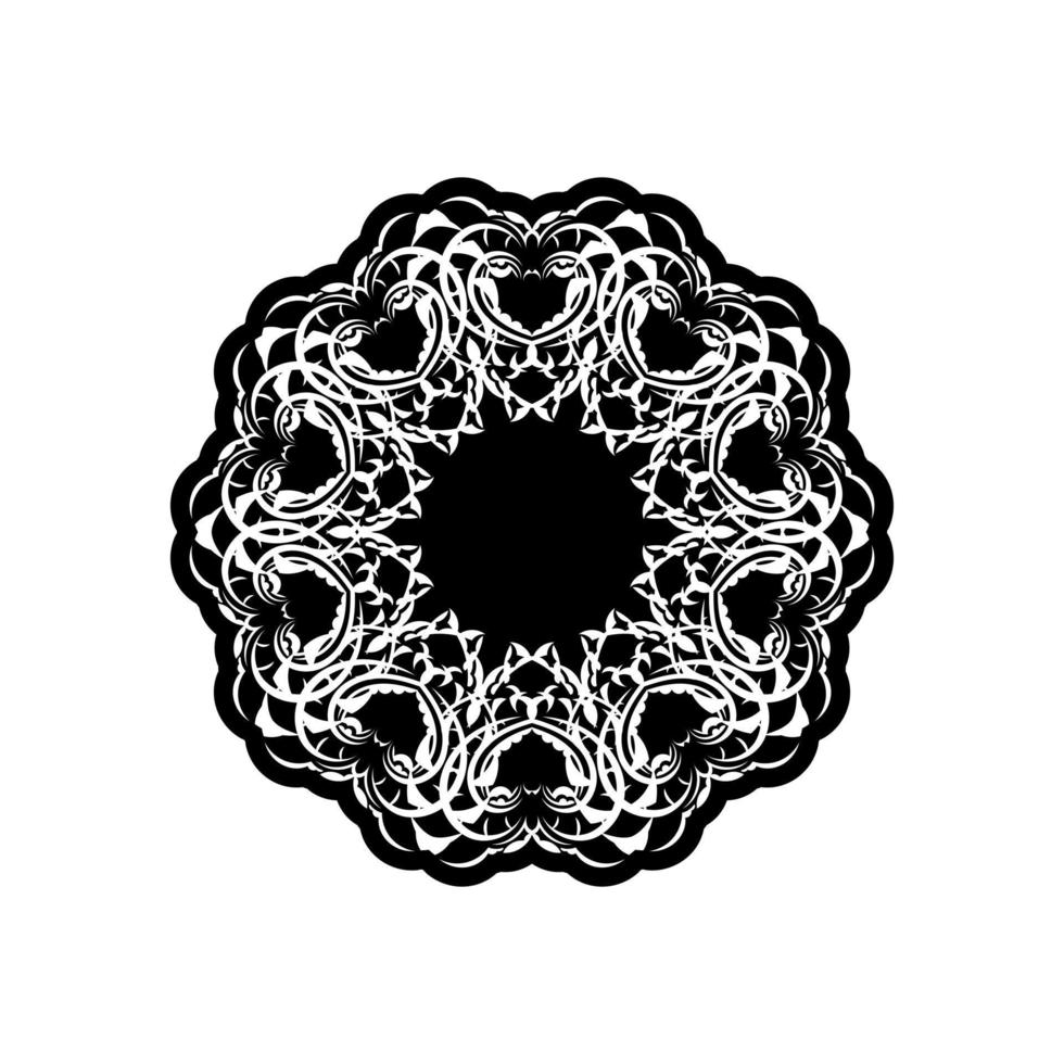 Indian mandala logo. black and white logo. Isolated element for design and coloring on a white background. vector