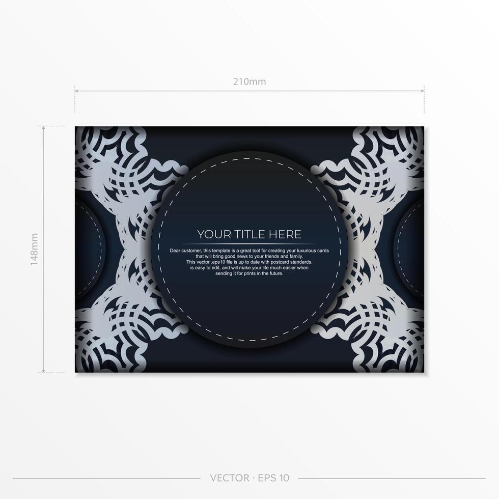 A business card with a black and white pattern vector