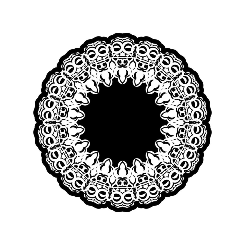 Vintage mandala logo round ornament. Isolated element for design and coloring on a white background. vector