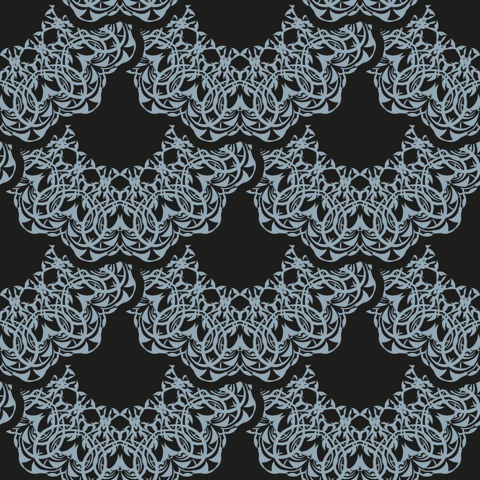 fondo de pantalla en una plantilla de estilo vintage. elemento floral indio. ornamento gráfico para papel pintado, tela, embalaje, envoltura. ornamento floral abstracto azul y negro chino. vector