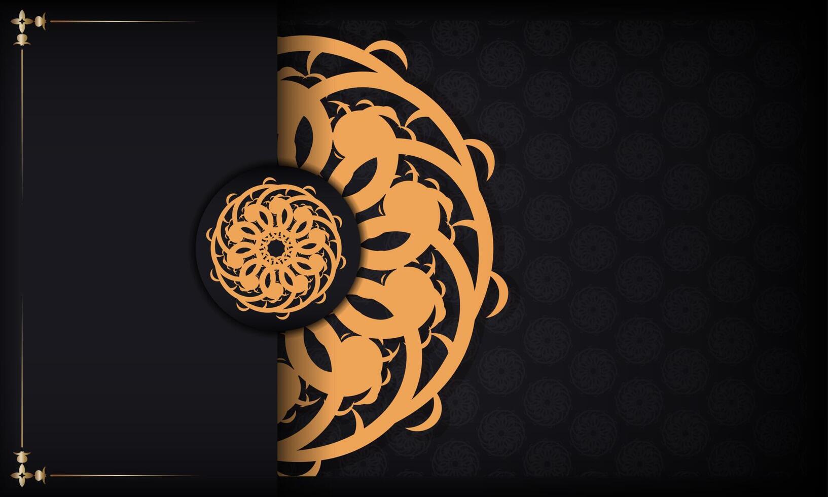 Black luxury background with abstract ornament. Elegant and classic elements. vector