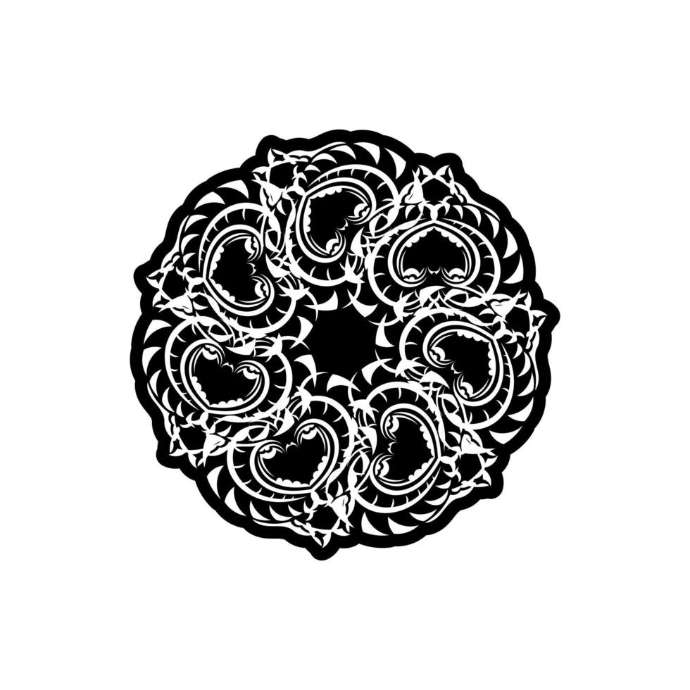 logotipo de mandala indio. logotipo en blanco y negro. elementos de diseño de tejido. vector de logotipos de yoga.