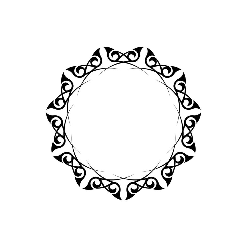 ornamento redondo blanco negro mandala vintage. forma de flor inusual. vector oriental, patrones de terapia antiestrés. elementos de diseño de tejido. vector de logotipos de yoga.