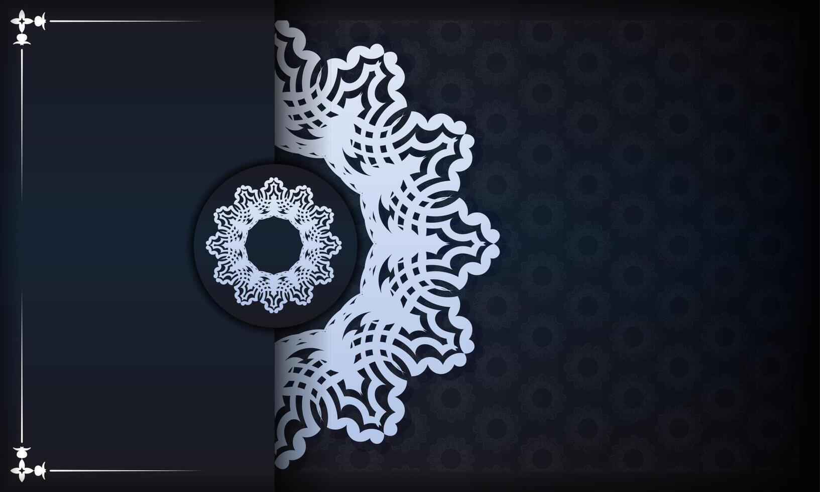 Dark blue luxury background with abstract ornament. Elegant and classic vector elements.