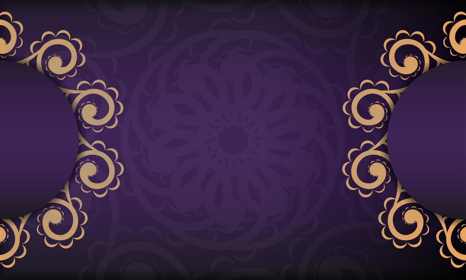 Luxurious purple postcard template with vintage abstract ornament. Elegant and classic elements are great for decorating. Vector illustration.