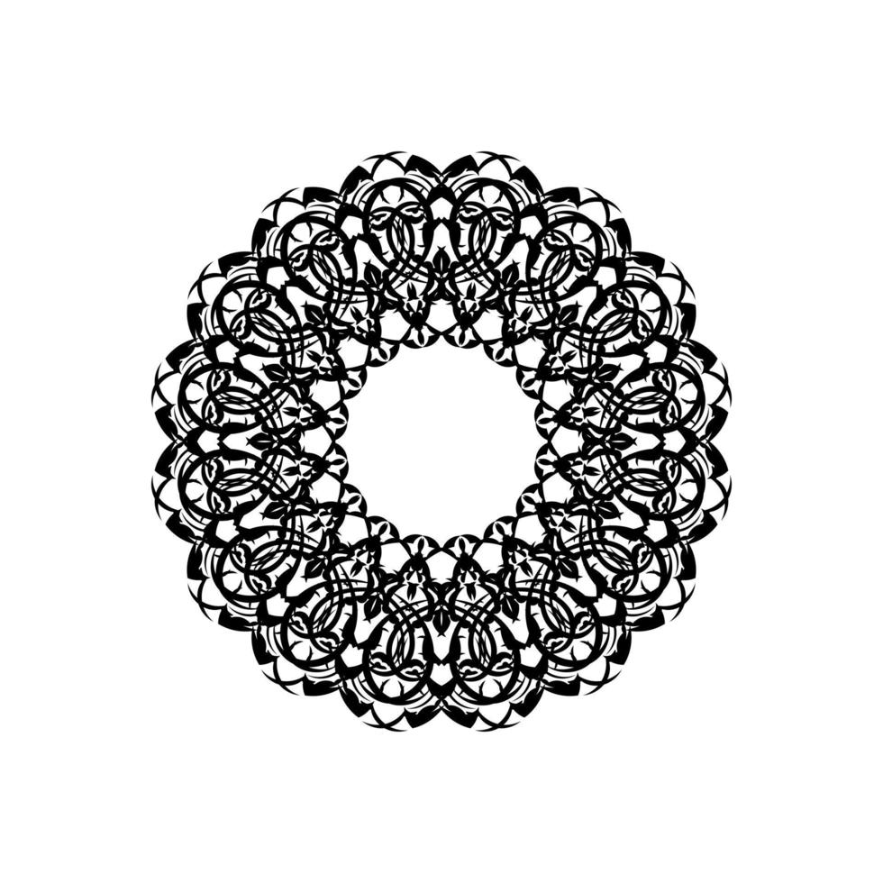 Indian mandala black and white. black and white logo. Decorative round ornaments. Unusual flower shape. Oriental vector, Patterns of anti-stress therapy. Weaving design elements. Yoga logos vector. vector