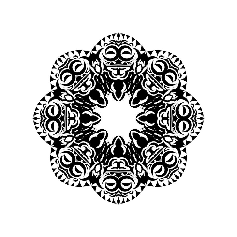 A black and white design with tribal patterns vector