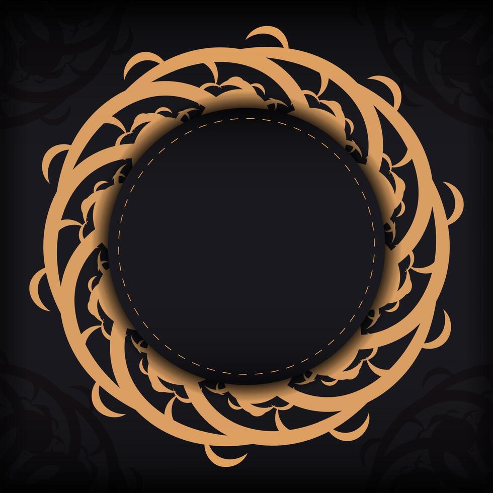 Luxury black square invitation card template with vintage abstract ornament. Elegant and classic elements ready for print and typography. vector