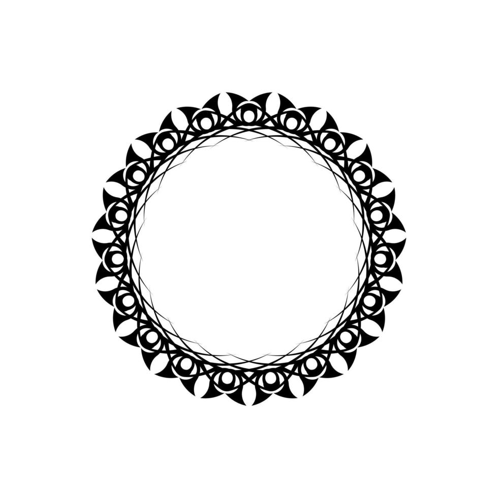 ornamento redondo blanco negro mandala vintage. forma de flor inusual. vector oriental, patrones de terapia antiestrés. elementos de diseño de tejido. vector de logotipos de yoga.