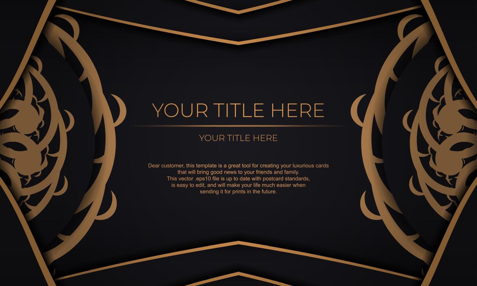 Luxury black and gold background with ornate design vector