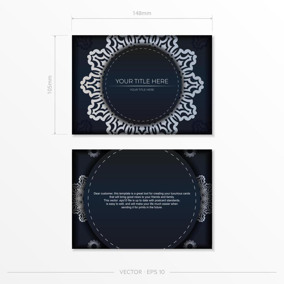A business card with a black and white design vector