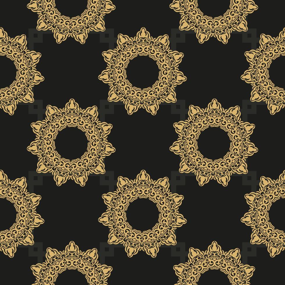 Fondo de vector transparente abstracto negro y amarillo chino. fondo de pantalla en una plantilla de estilo vintage. elemento floral indio. ornamento gráfico para papel pintado, tela, embalaje.