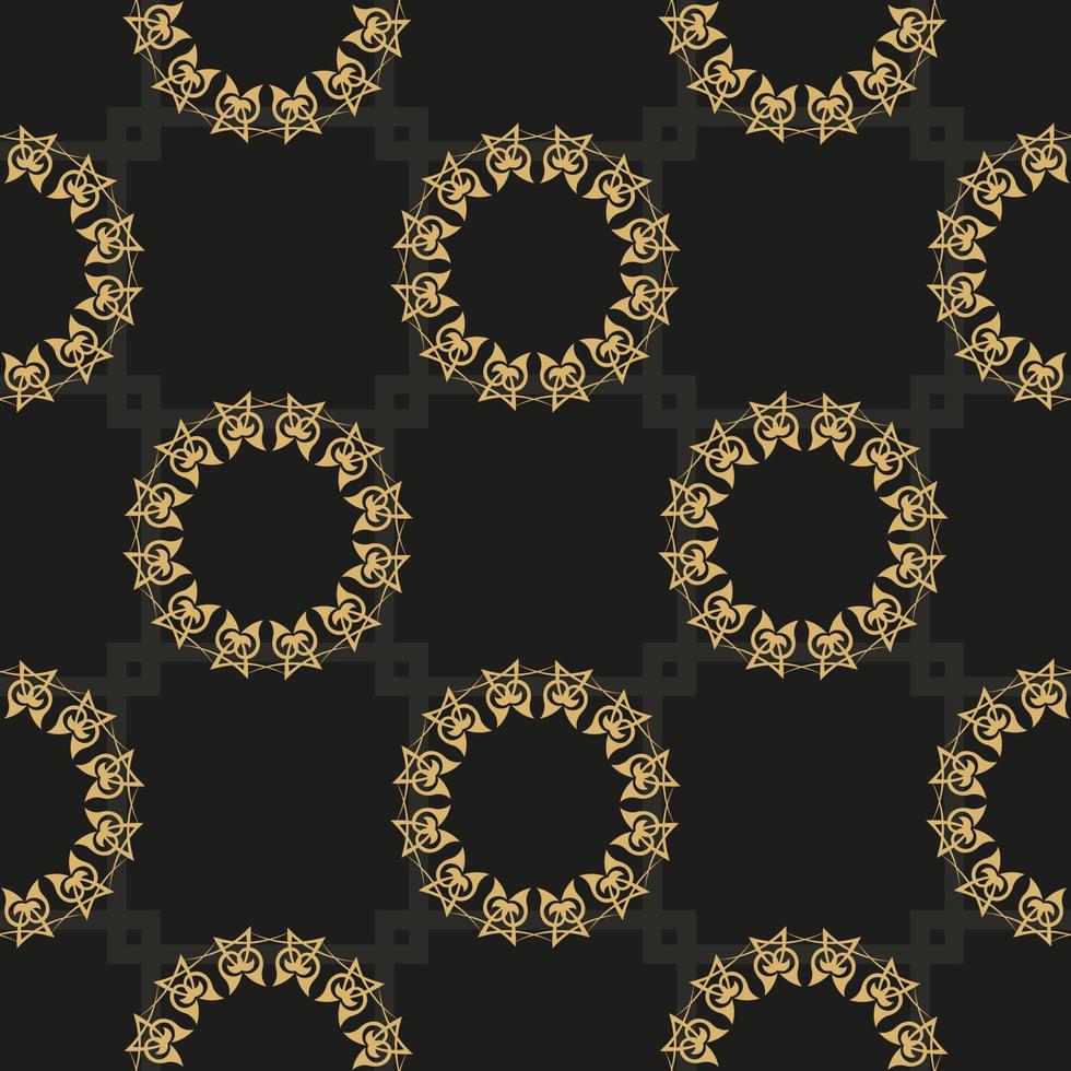 Chinese black and yellow abstract seamless vector background. Indian floral element. Graphic ornament for wallpaper, fabric, packaging, wrapping.