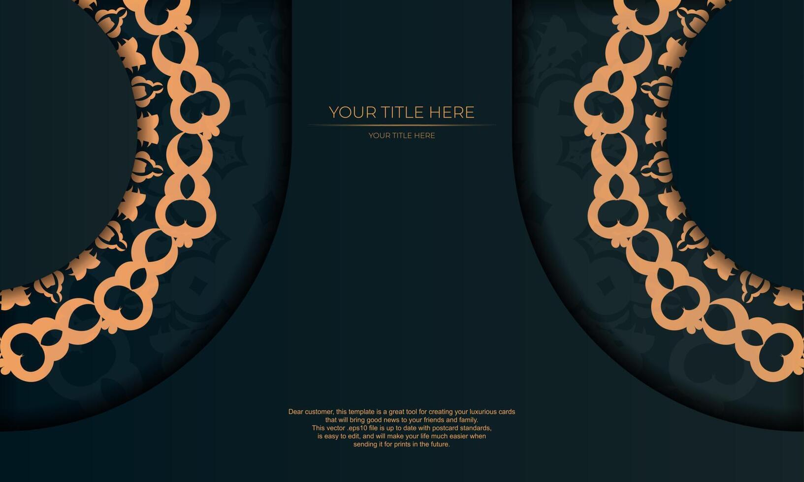 Dark green luxury background with abstract ornament. Elegant and classic vector elements ready for print and typography.