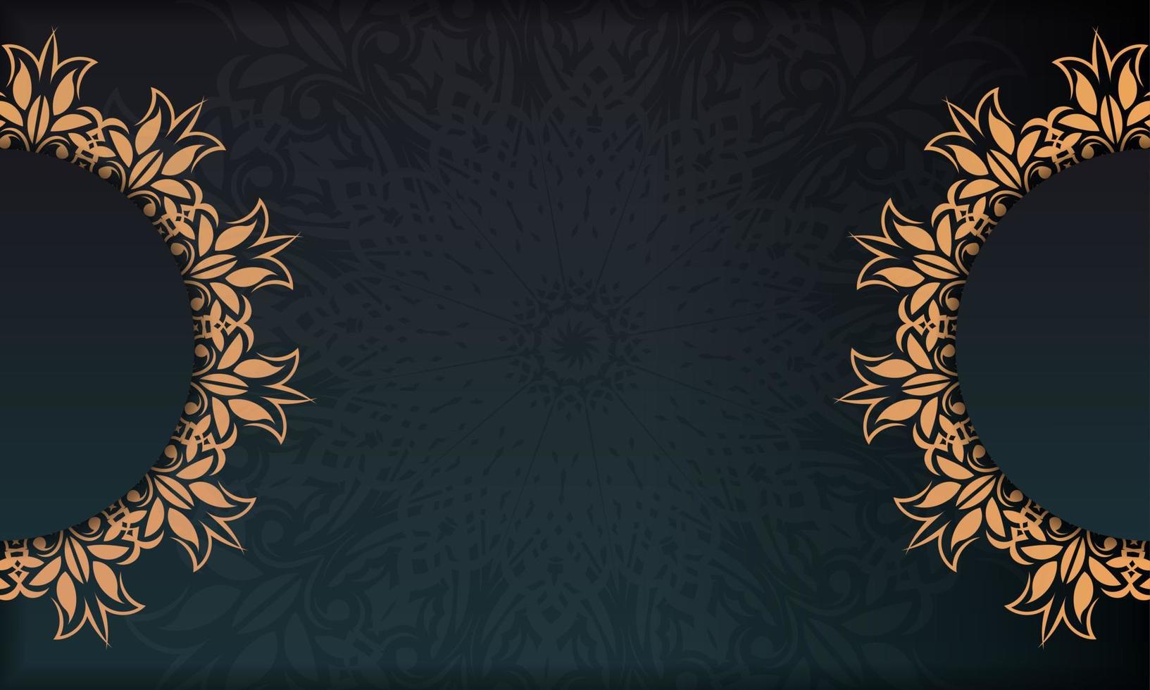 Dark green luxury background with abstract ornament. vector