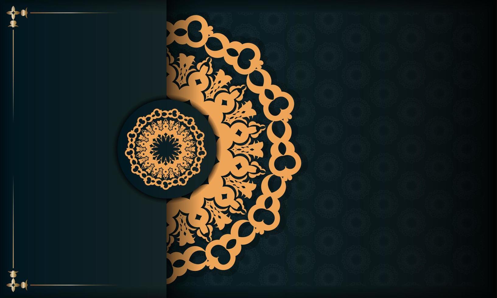 Dark green luxury background with abstract ornament. Elegant and classic vector elements.