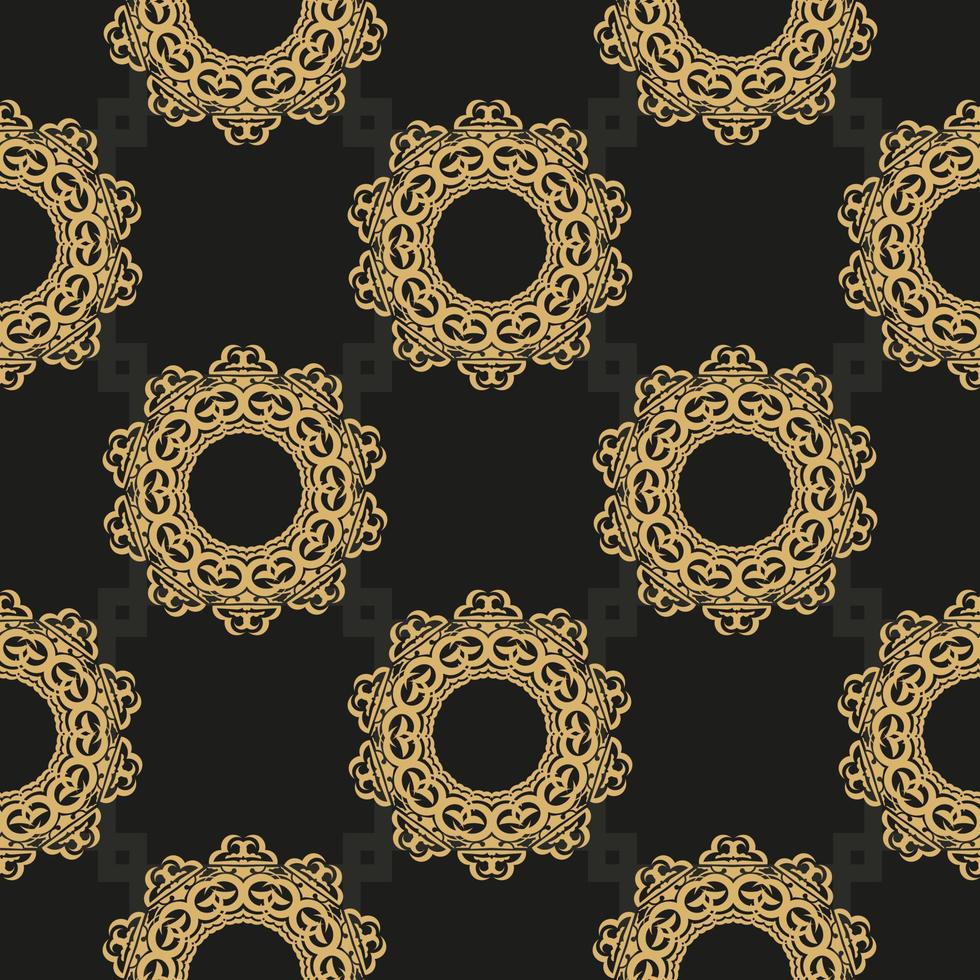 Chinese black and yellow abstract seamless vector background. Wallpaper in a vintage style template. Graphic ornament for wallpaper, fabric, packaging, wrapping. Simple style, vector illustration.