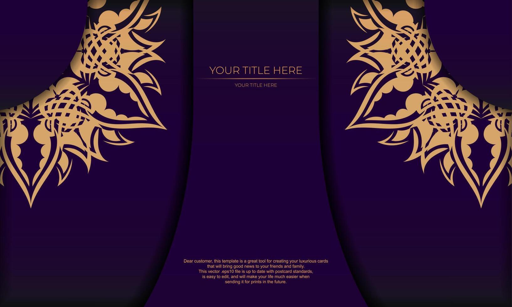 Purple luxury background with abstract ornament. Elegant and classic elements ready for print and typography. vector