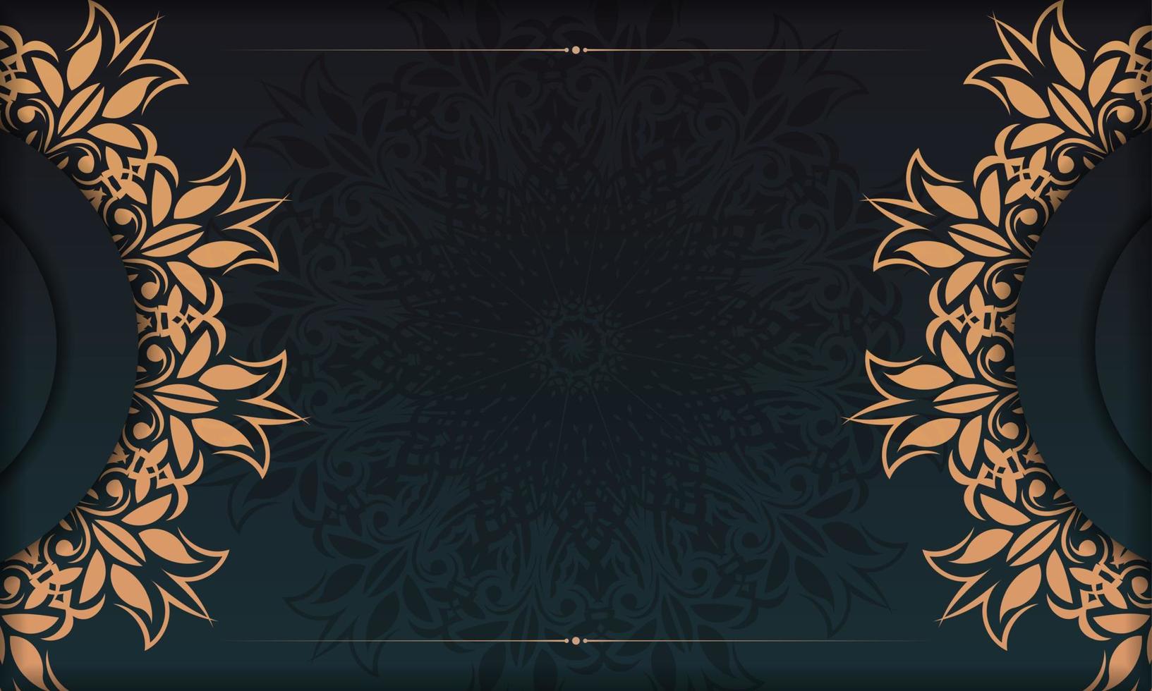 Dark green luxury background with Indian mandala ornament. Elegant and classic vector illustration