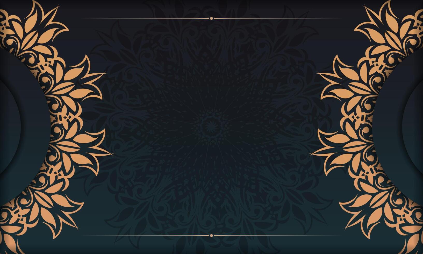 Dark green luxury background with Indian mandala ornament. Elegant and classic vector illustration