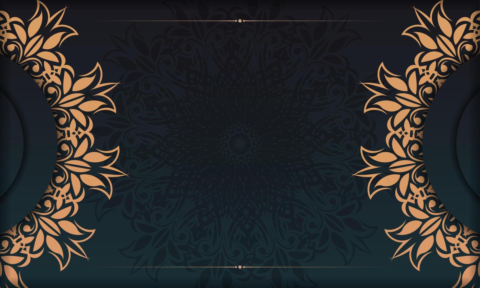 Dark green luxury background with Indian mandala ornament. Elegant and classic vector illustration