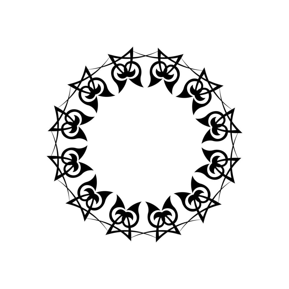 ornamento redondo blanco negro mandala vintage. adornos redondos decorativos. forma de flor inusual. vector