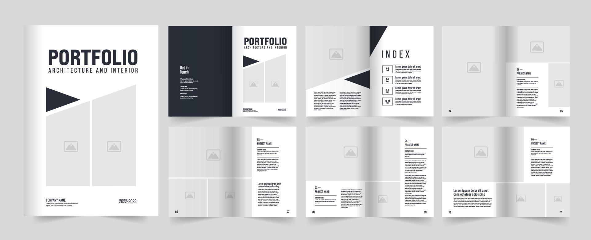 Architecture portfolio and  portfolio template design vector