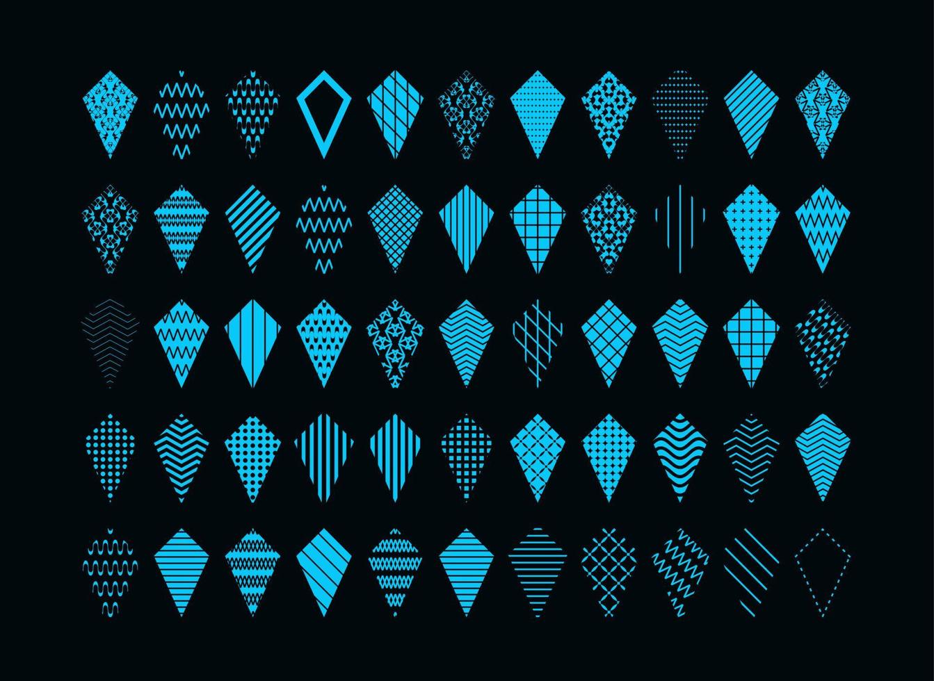 Set of kite memphis element vector