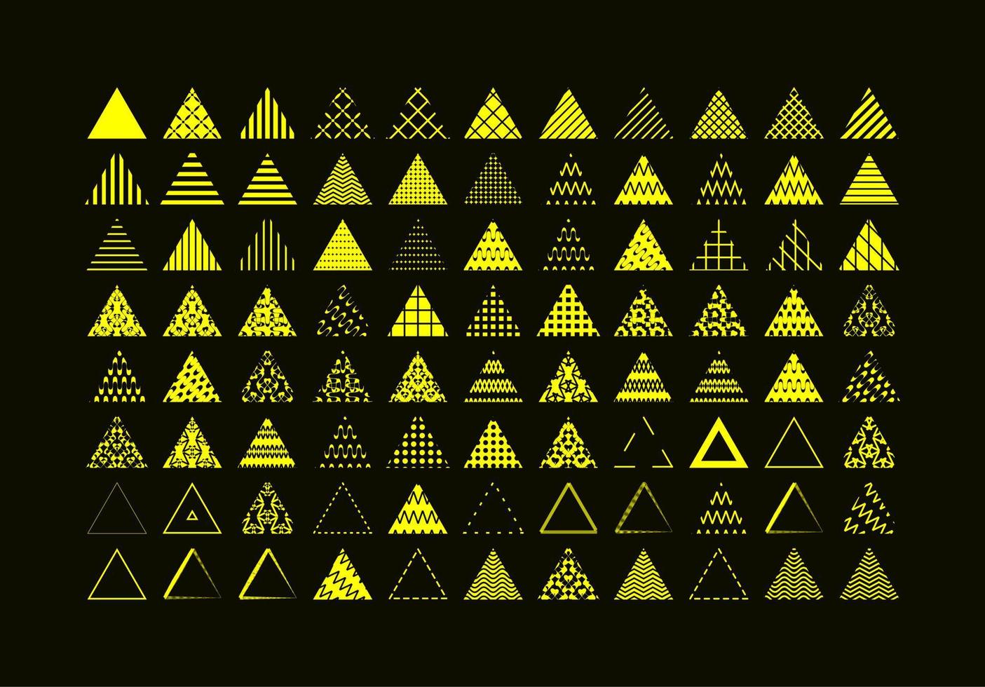 conjunto de elementos triangulares de memphis vector