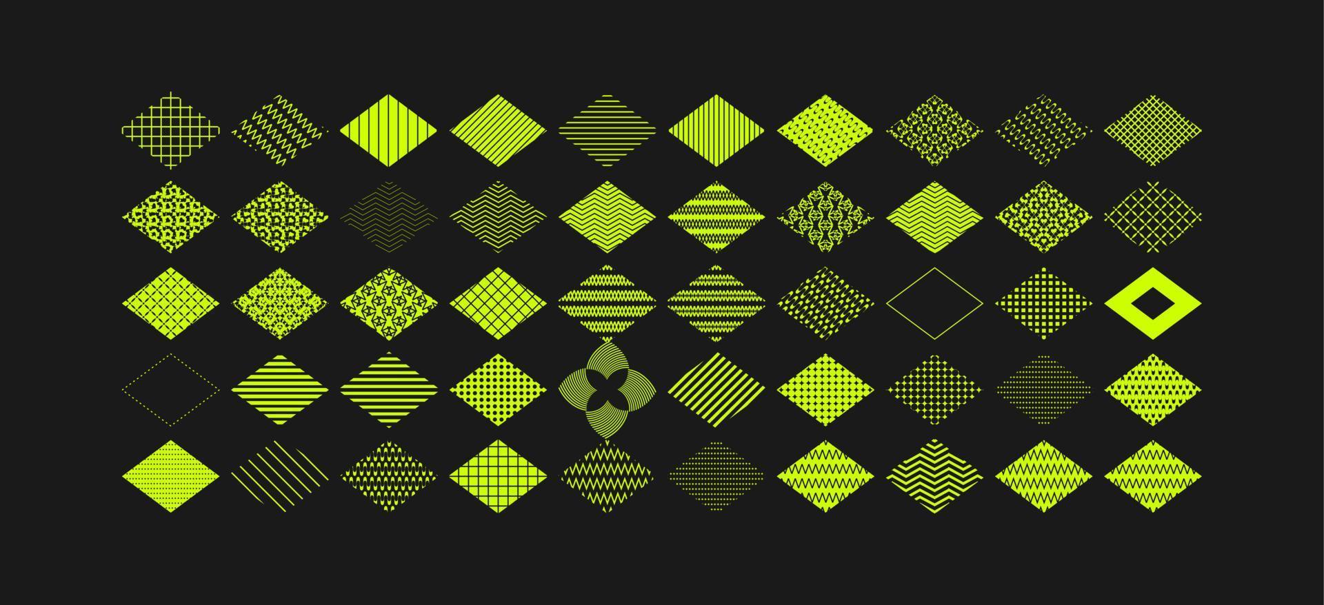 Set of Abstract rhombus Element vector