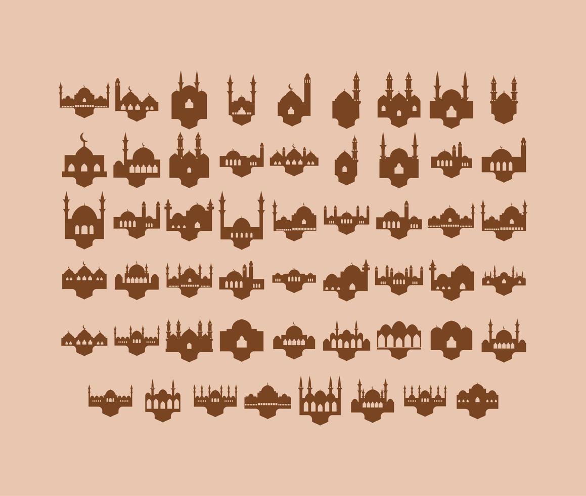 Set of Abstract Mosque Illustration vector