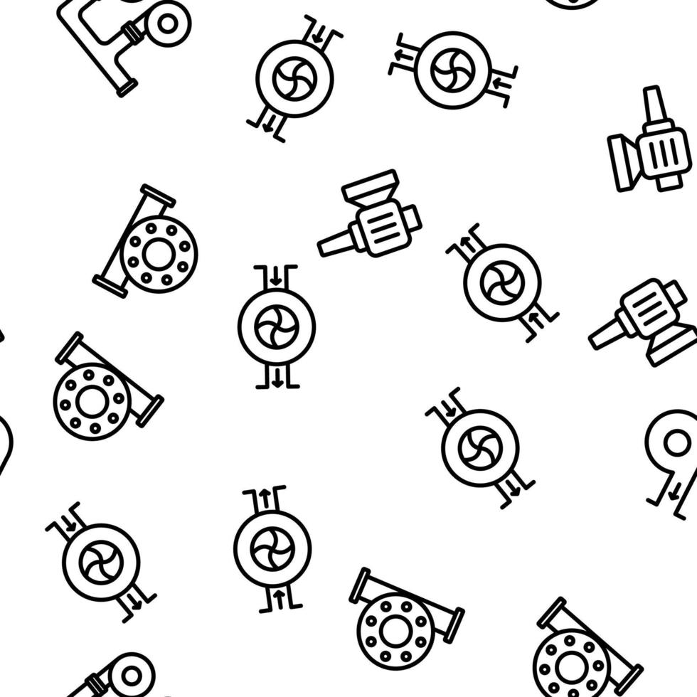 Water Pump Equipment Vector Seamless Pattern