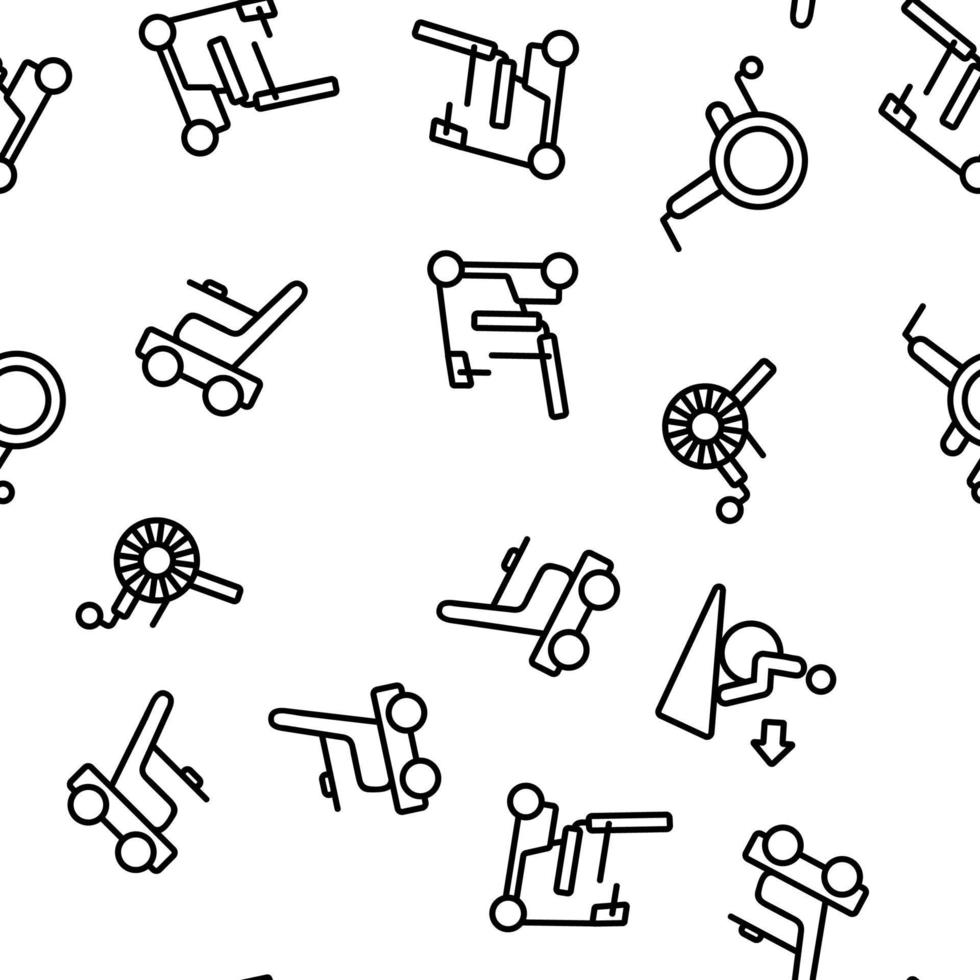 Wheelchair For Invalid Vector Seamless Pattern