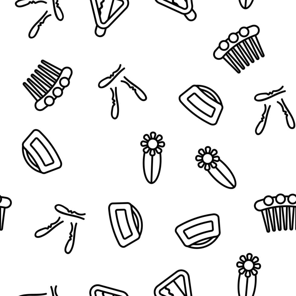 Barrette Accessory Vector Seamless Pattern