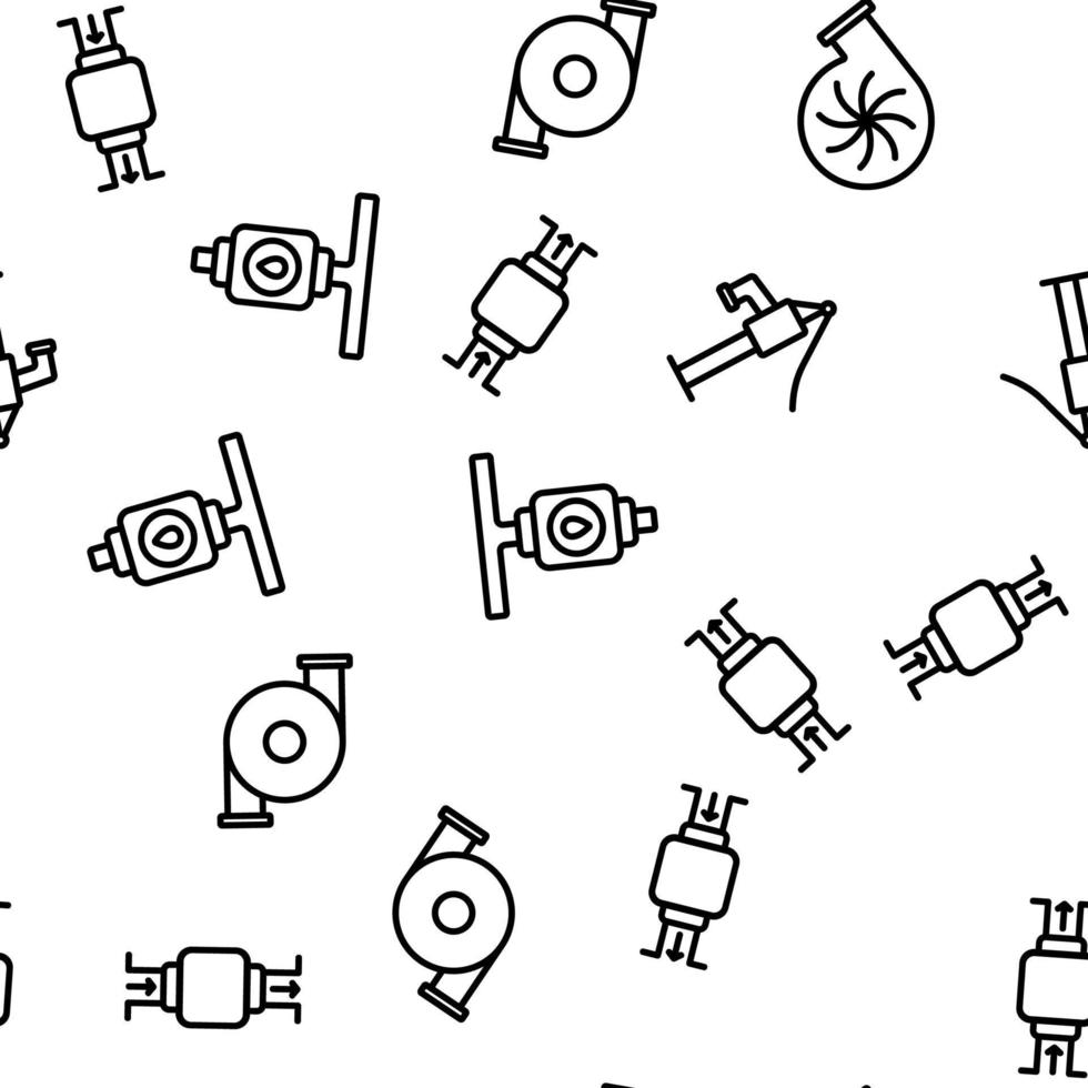 Water Pump Equipment Vector Seamless Pattern