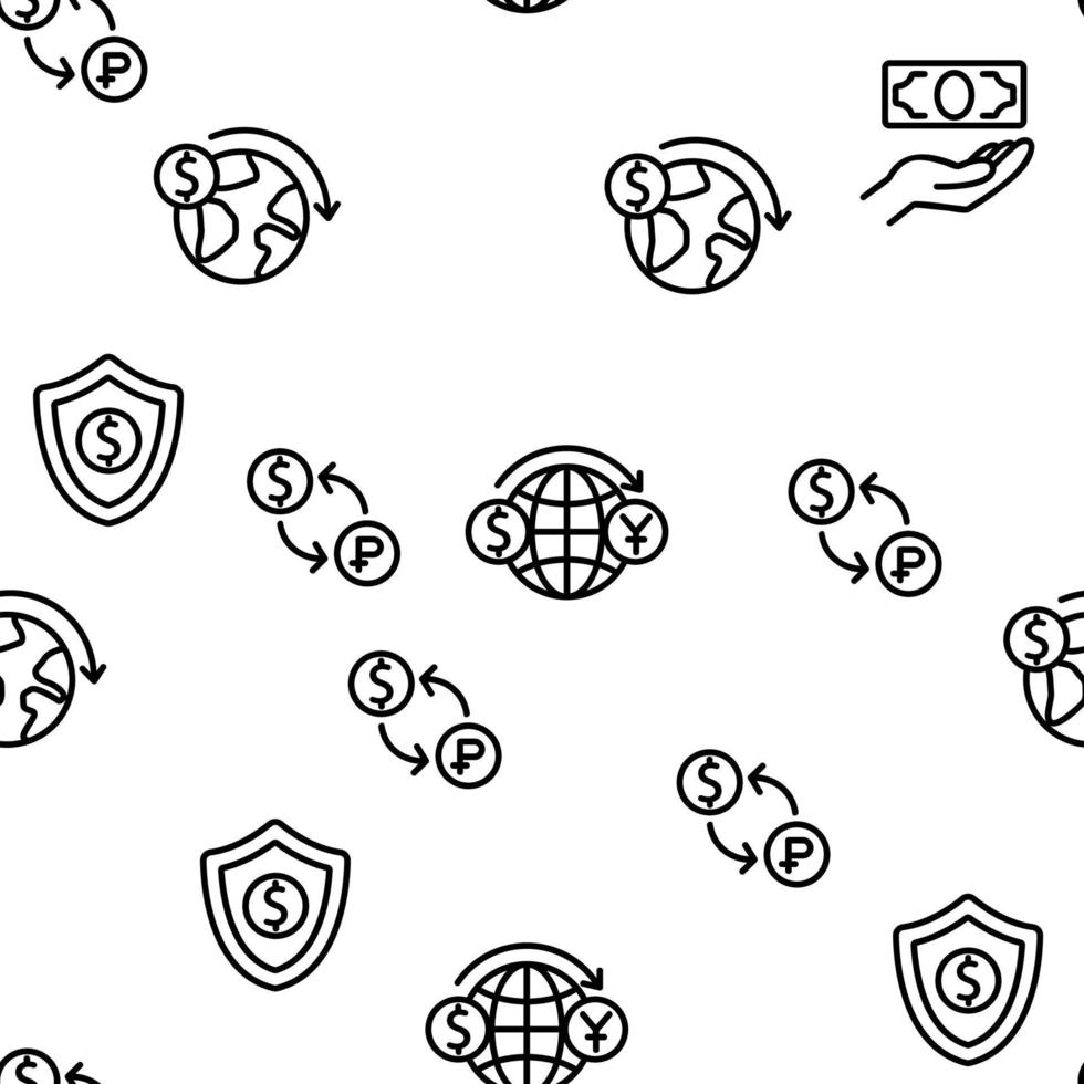 Remittance Finance Vector Seamless Pattern