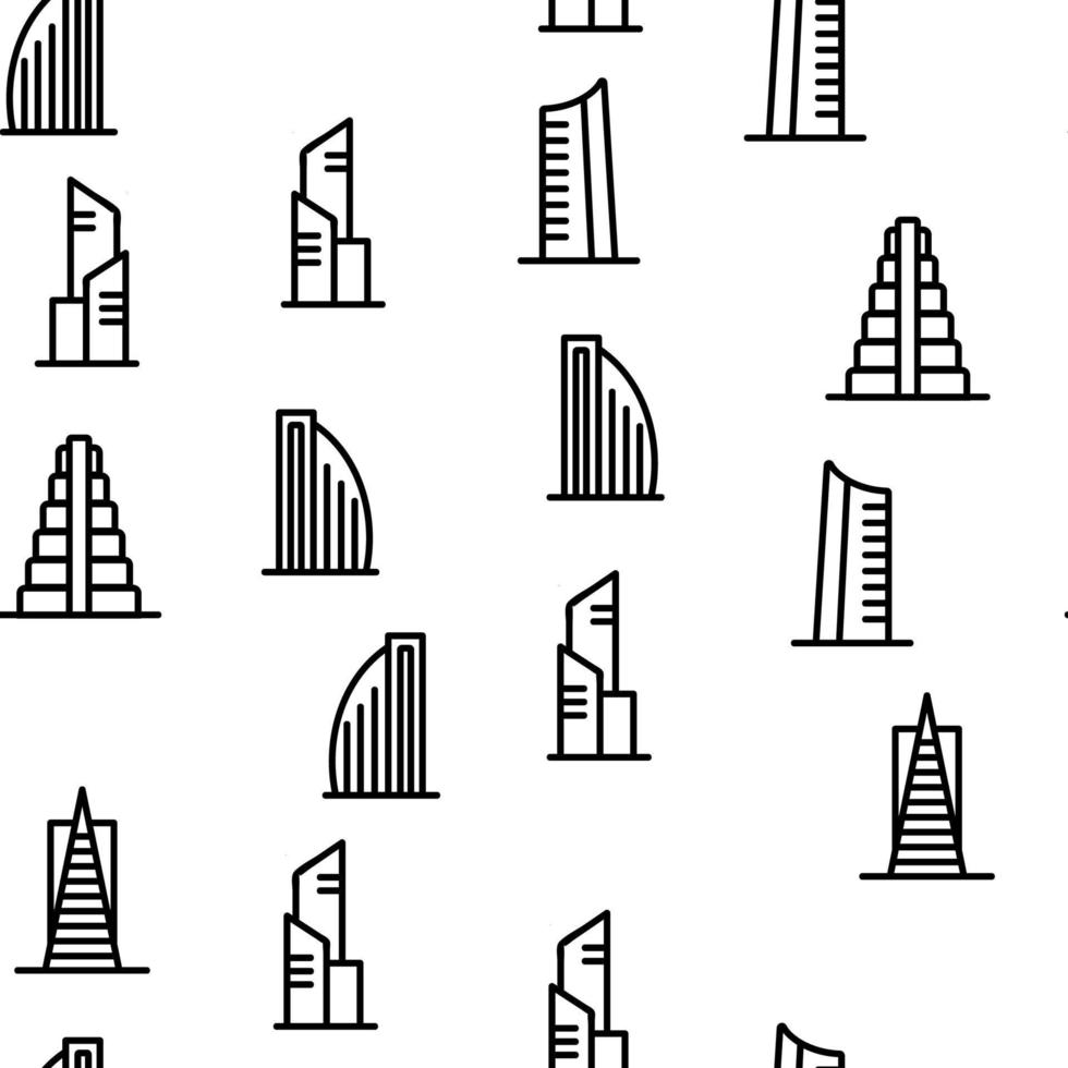 Skyscraper Building Vector Seamless Pattern